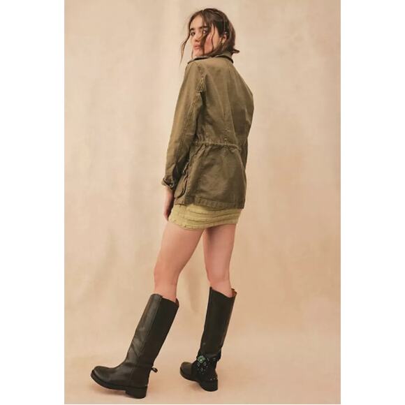 Free People Not Your Brother's Jacket Surplus Utility Military Olive Green XS - Picture 2 of 8